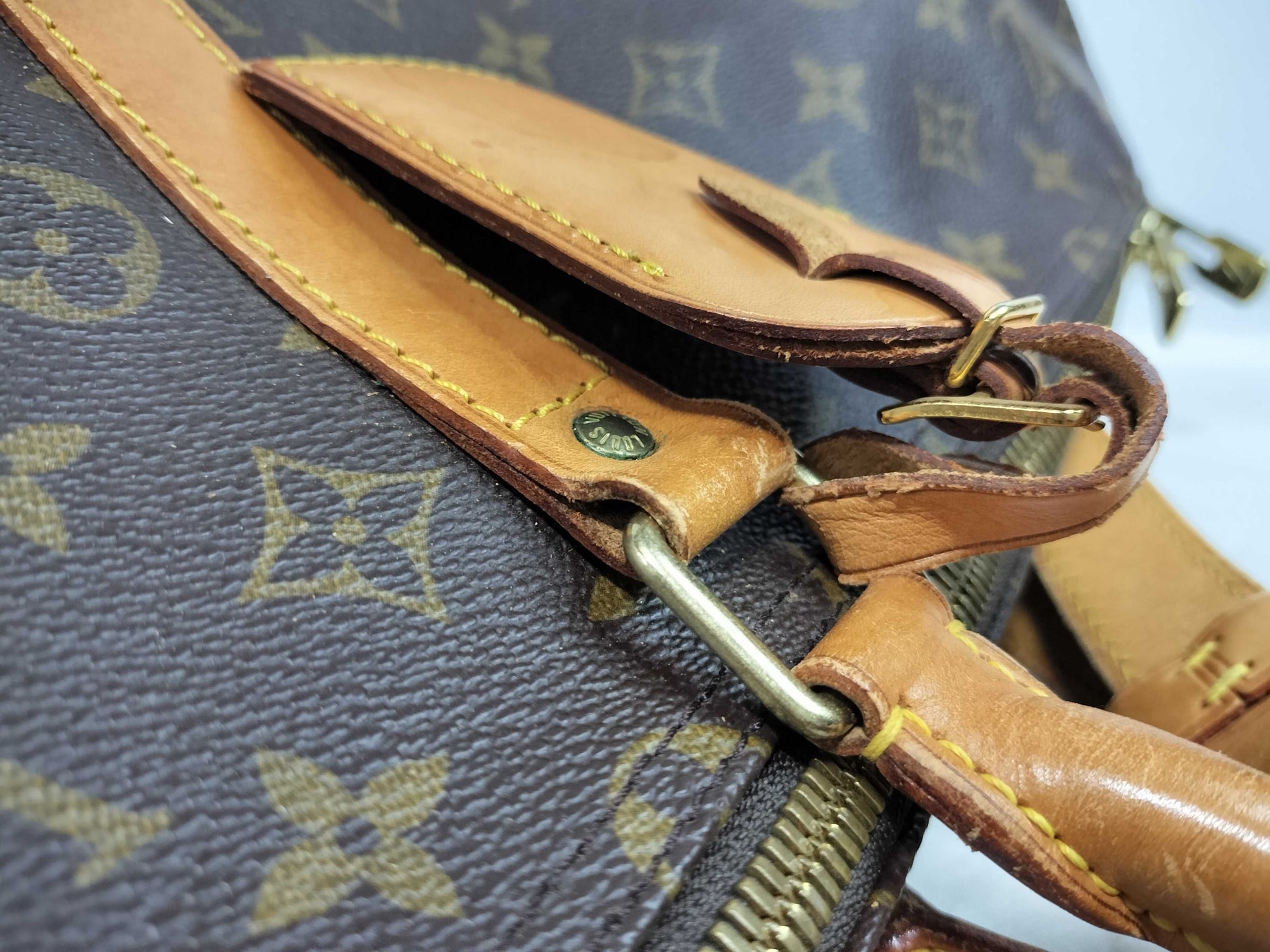LOUIS VUITTON Monogram Louis Vuitton M41414 Monogram Keepall Bandouliere 55 Brown Boston Handbag Boston Bag
