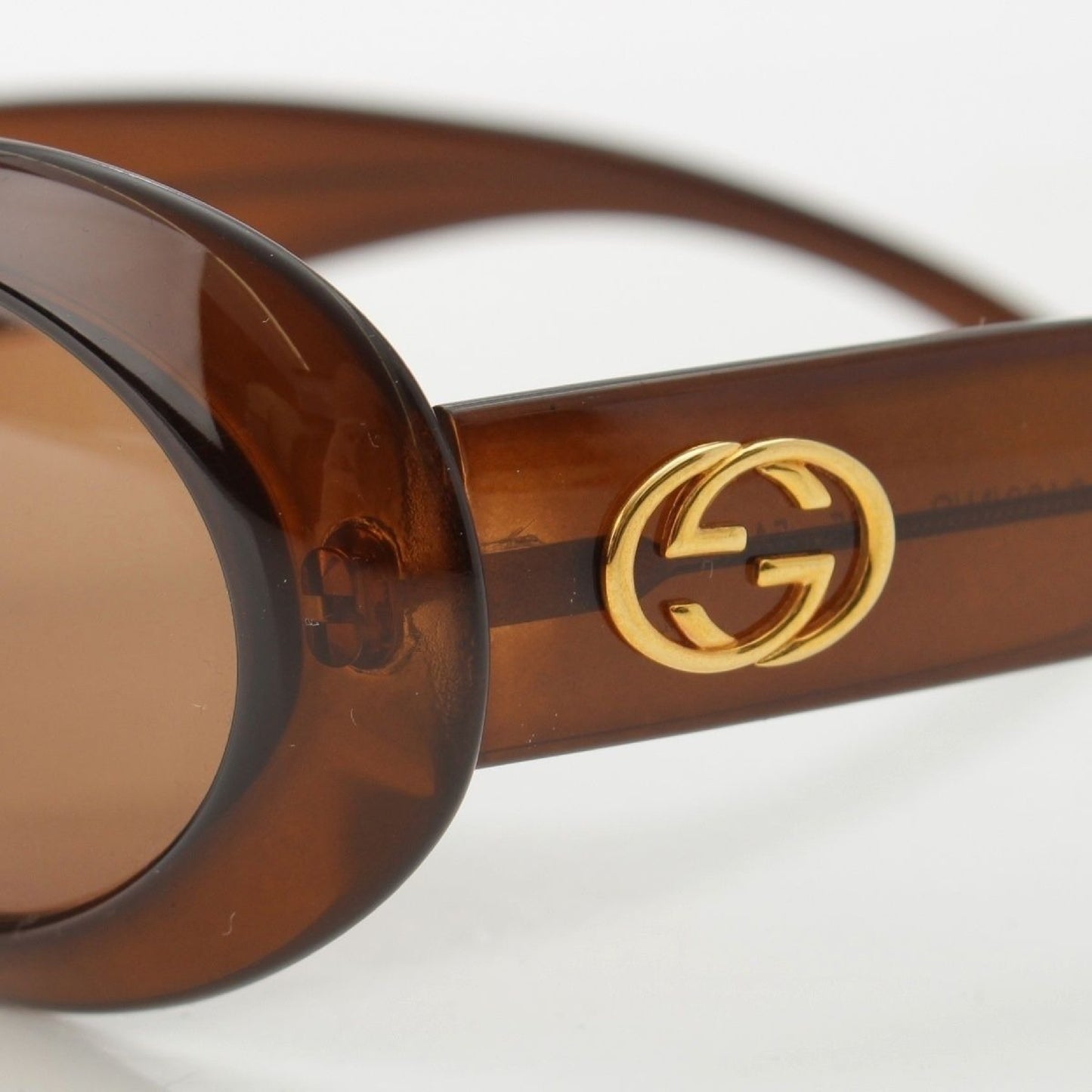 GUCCI Oval GG Round Sunglasses 2400/N/S Brown 54□22