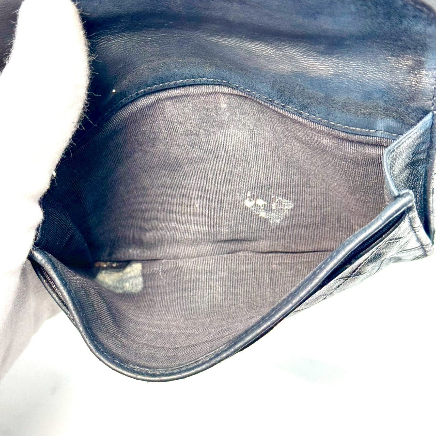 CHANEL Bicolore Lambskin Compact Wallet, Black, No Serial Number Seal