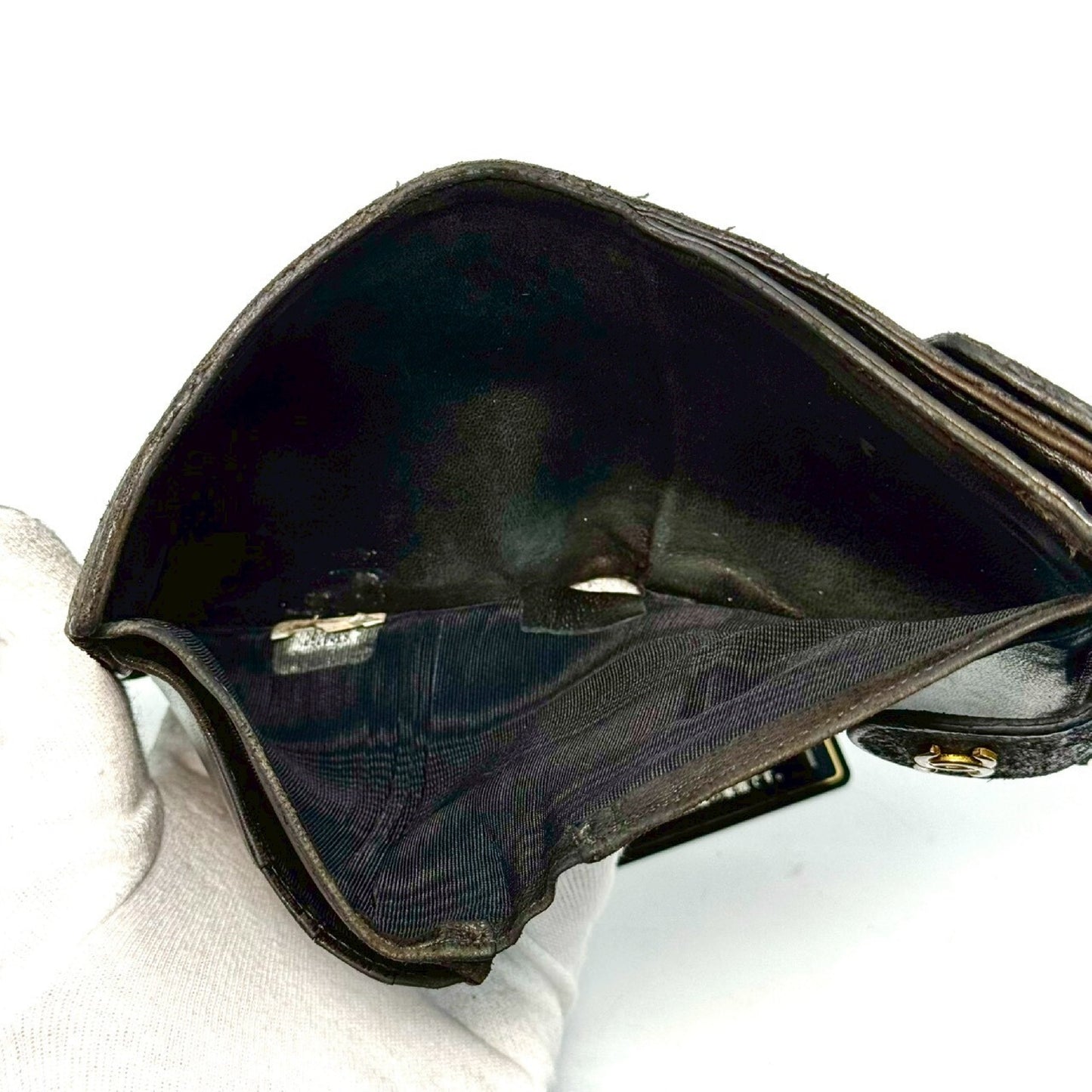 CHANEL Bicolor Coco Mark Lambskin Compact Wallet, Black, 2920429, with Guarantee Card