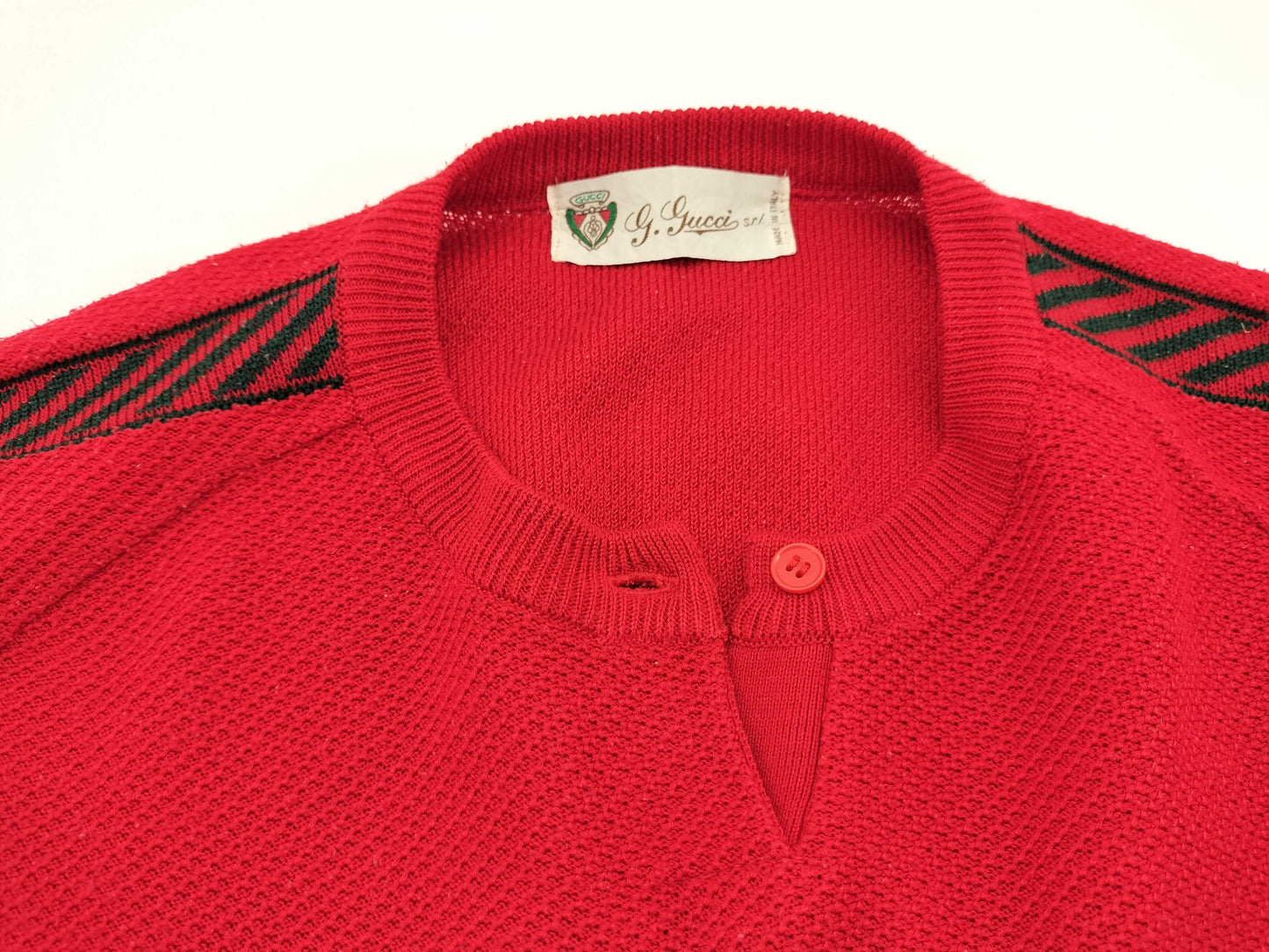 GUCCI Gucci logo embroidered knit top