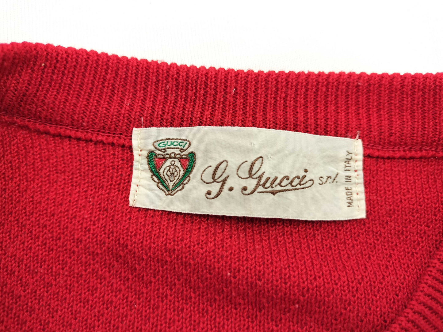 GUCCI Gucci logo embroidered knit top