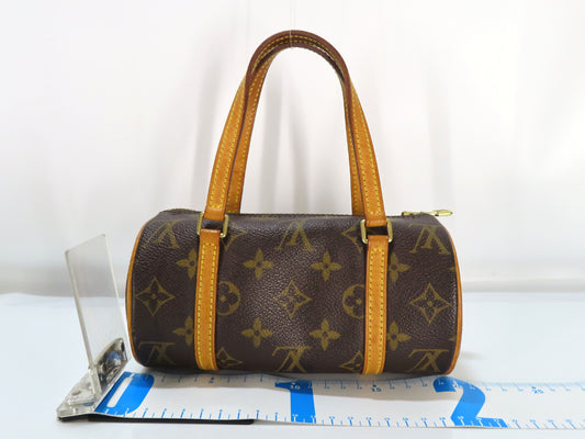 LOUIS VUITTON Monogram Papillon 19 Natural Leather Handbag