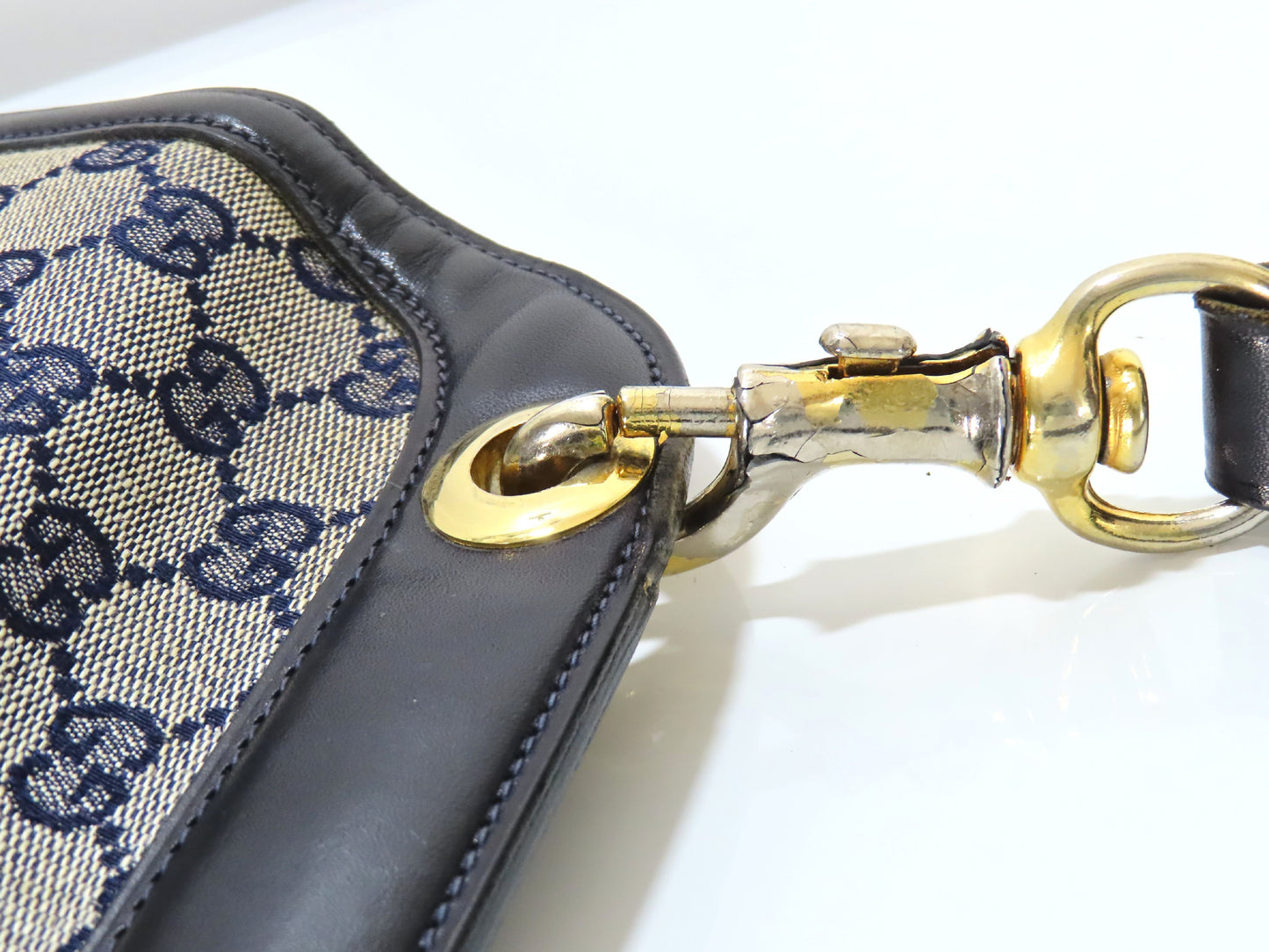 GUCCI GG Canvas Navy Handbag Shoulder Bag
