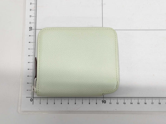 HERMES Silk in Compact Epson Vert Fizz B Stamp Wallet