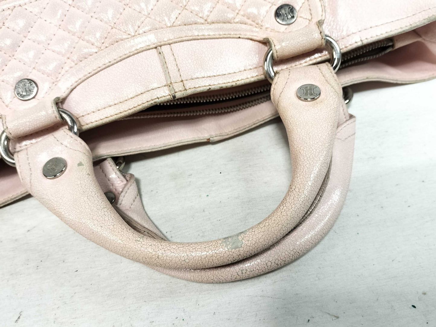 CELINE Boogie Bag Handbag Leather Quilted Handbag