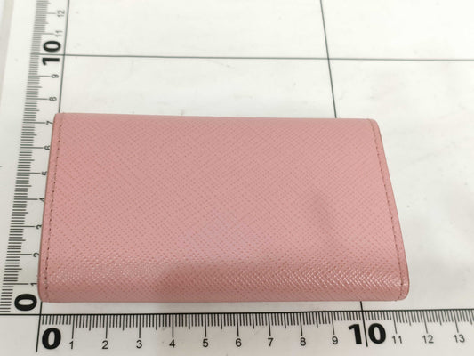 PRADA Prada Leather Ribbon 4-Ring Key Case, Pink