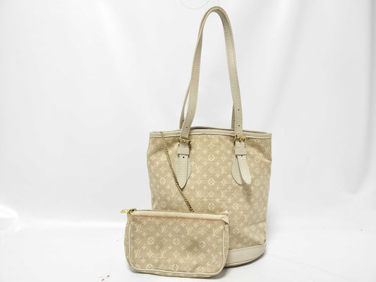 LOUIS VUITTON Monogram Mini Lin Bucket PM Shoulder Bag with Pouch M95316