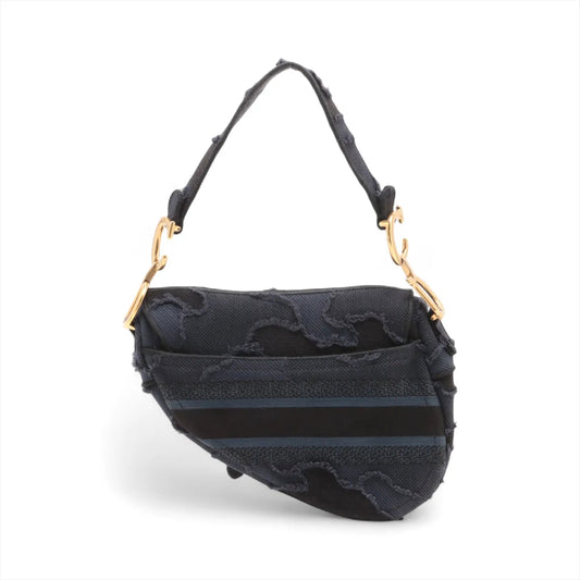 Dior Christian Dior Saddle Bag Canvas Shoulder Bag with Strap