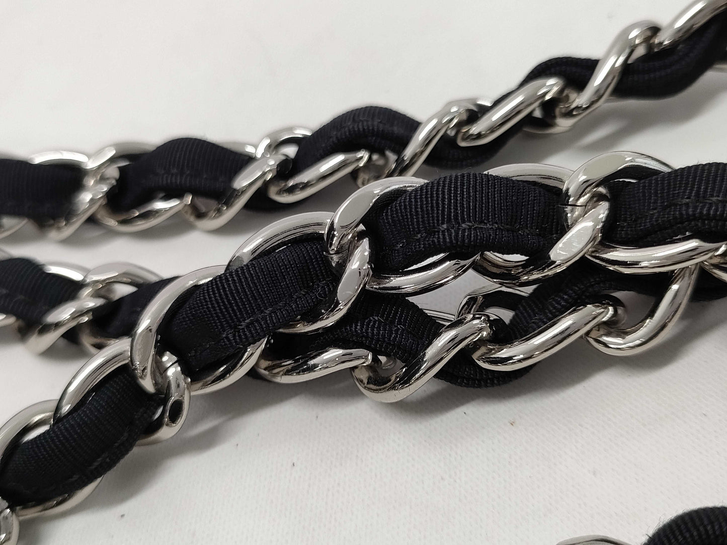 CHANEL CHANEL Chain Hand Canvas x Patent Tote Bag