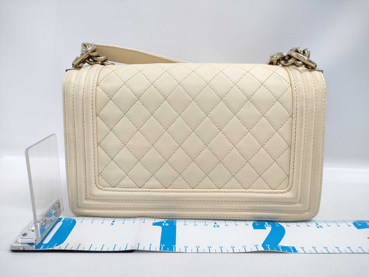 CHANEL Boy Chanel Beige Shoulder Bag