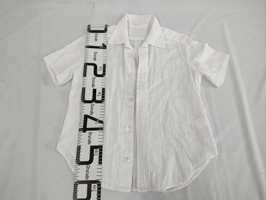 Ys Yohji Yamamoto Linen Short Sleeve Shirt, White, Size 2