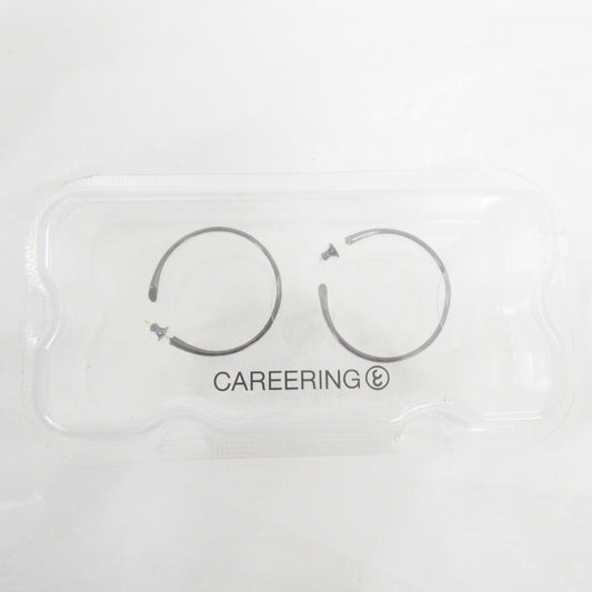 Unused CAREERING PLACEBO 1301 Black Hoop Ring/Earrings, K18 SV925, Original Price: 52,800 yen