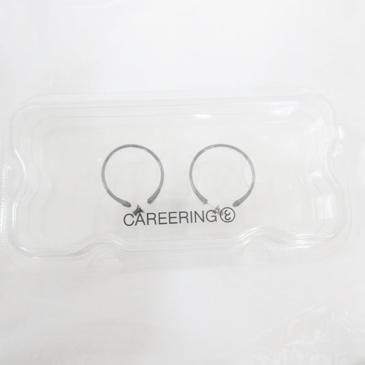 Unused CAREERING PLACEBO 1101 Black Hoop Ring/Earrings, K18 SV925, Original Price: 47,300 yen