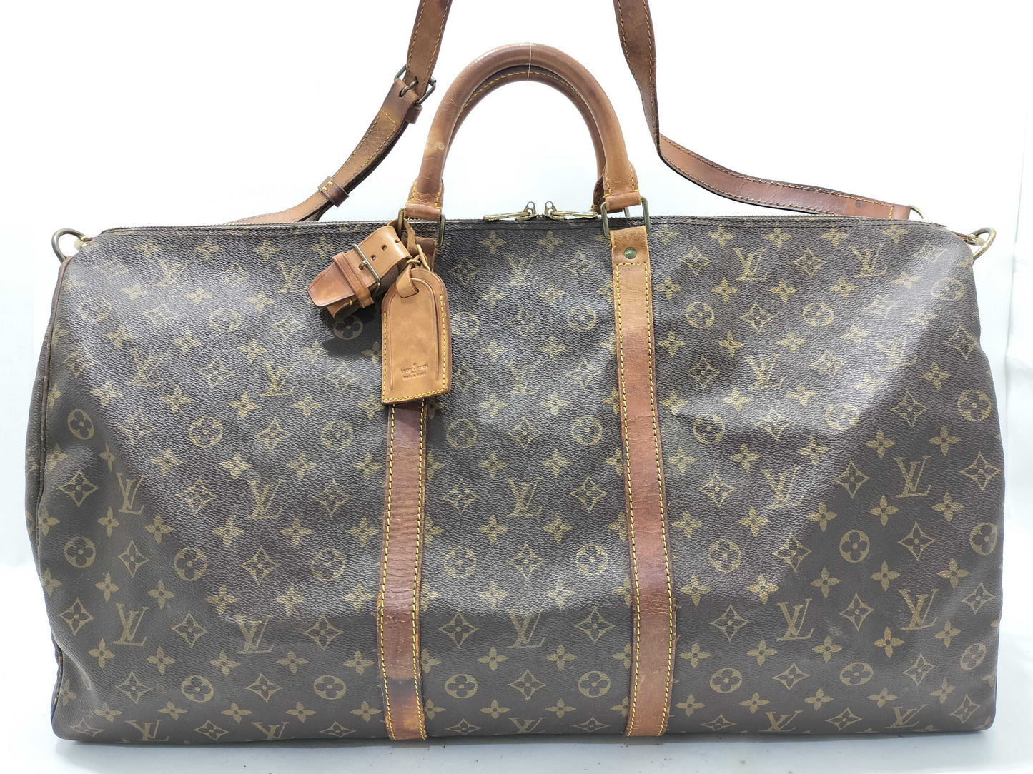 LOUIS VUITTON Monogram LV Keepall Bandouliere Boston Bag