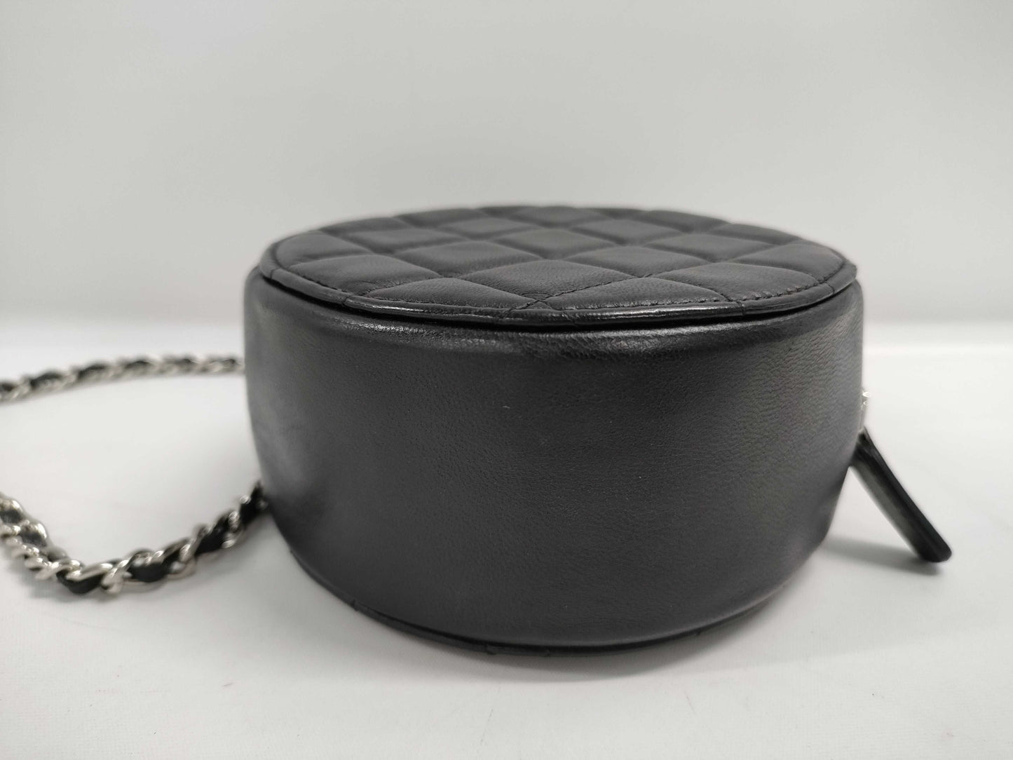 CHANEL CHANEL Round Chain Clutch Matelasse Black Shoulder Bag