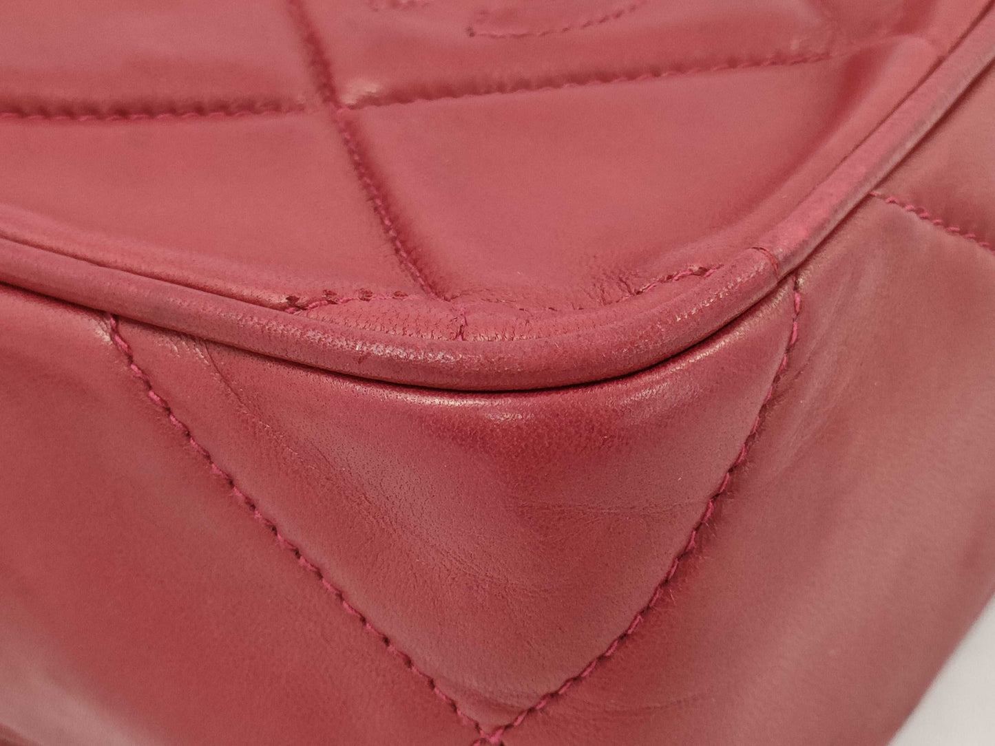 CHANEL Fringe Shoulder Bag Red Shoulder Bag