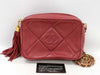 CHANEL Fringe Shoulder Bag Red Shoulder Bag