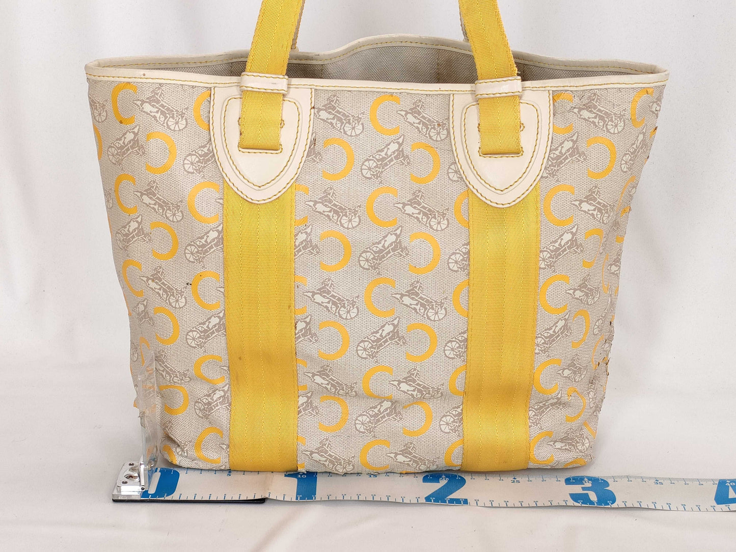 CELINE Tote Bag Beige x Yellow Carriage C Tote Bag