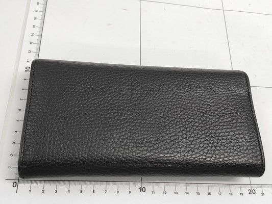 GUCCI Marmont Leather Long Wallet, Black, with Box
