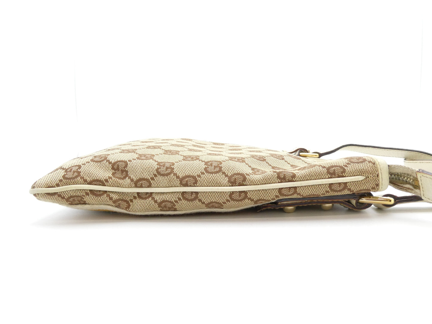 GUCCI Sherry GG Canvas and Leather Shoulder Bag