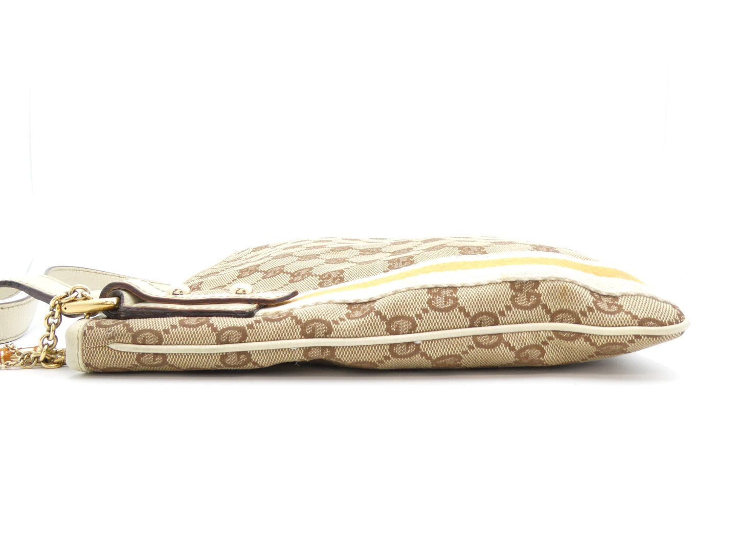 GUCCI Sherry GG Canvas and Leather Shoulder Bag