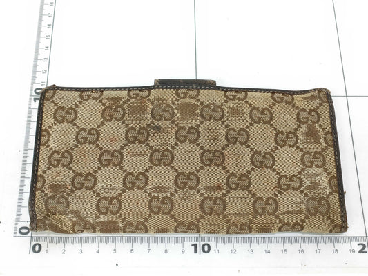 GUCCI GG Canvas Long Wallet 141412 Beige