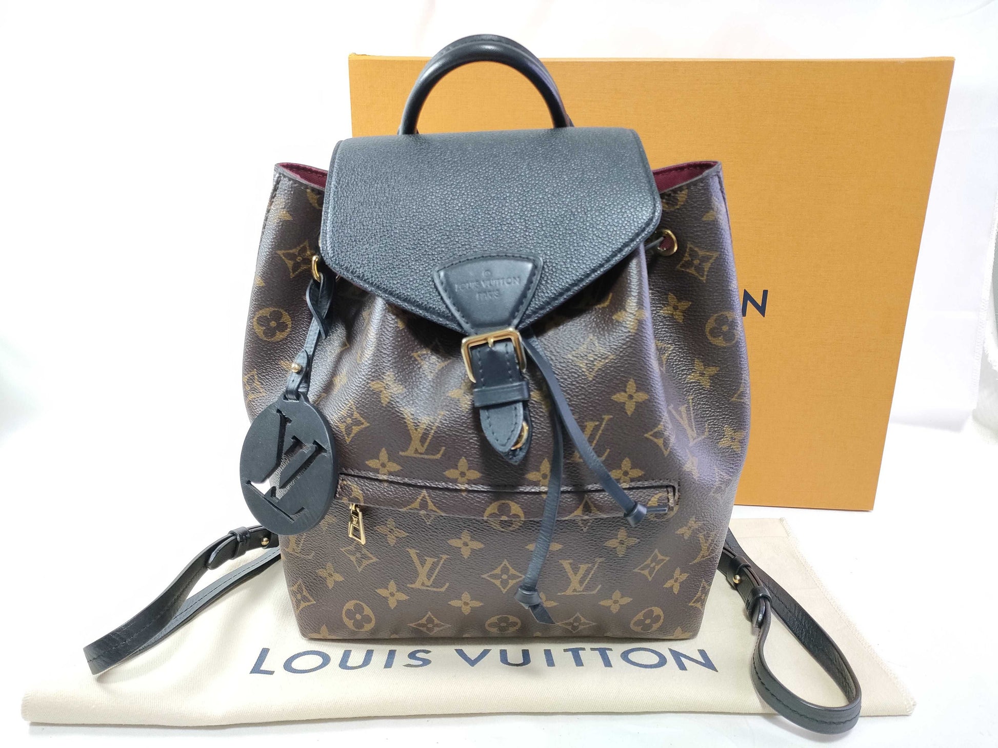 LOUIS VUITTON Monogram Montsouris NMPM M45515 Brown x Black RFID Enabled Backpack