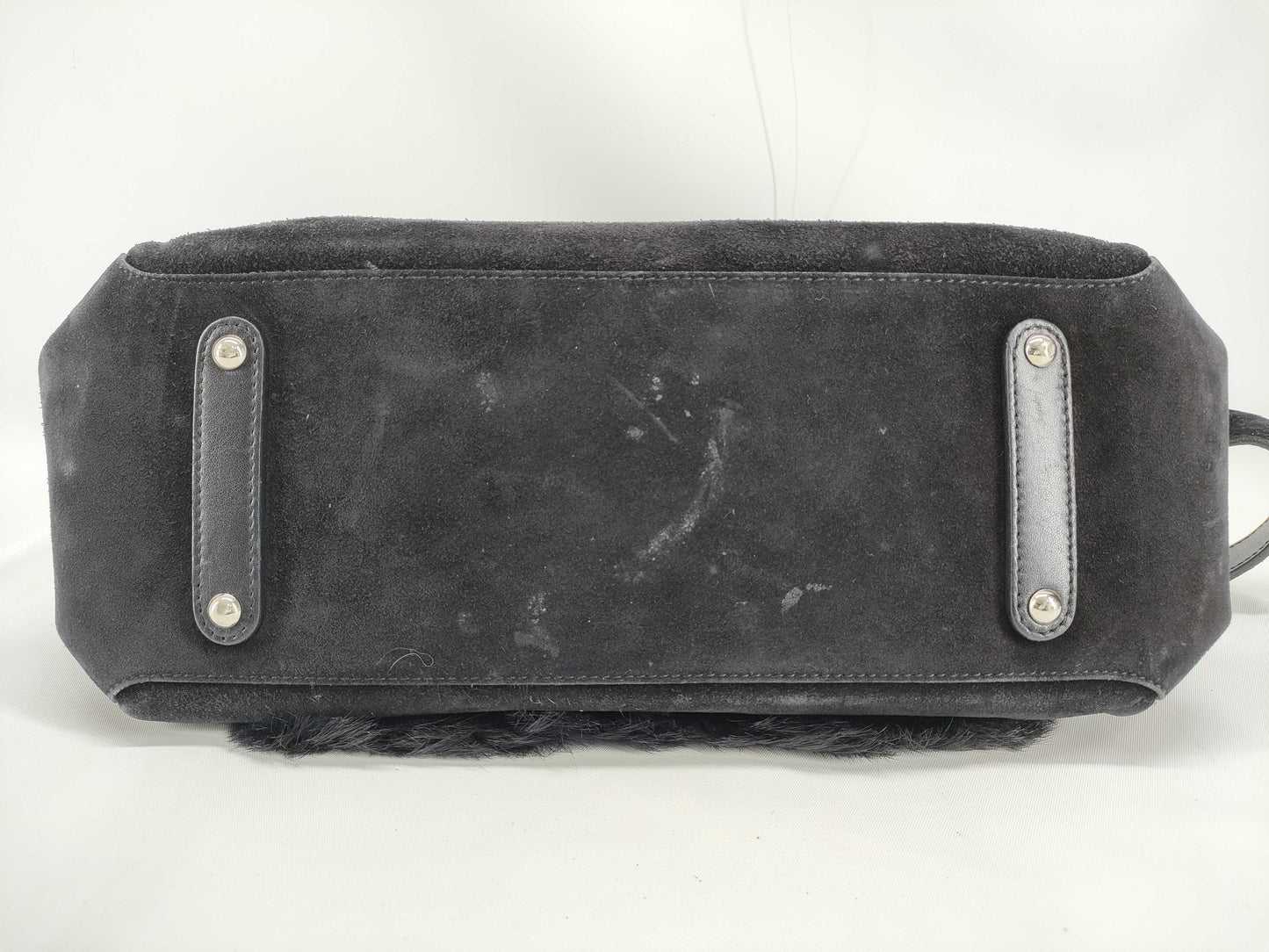 Salvatore Ferragamo rabbit fur suede shoulder bag
