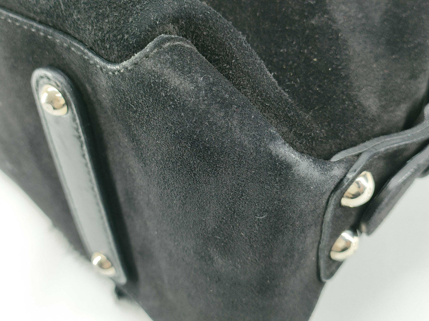 Salvatore Ferragamo rabbit fur suede shoulder bag