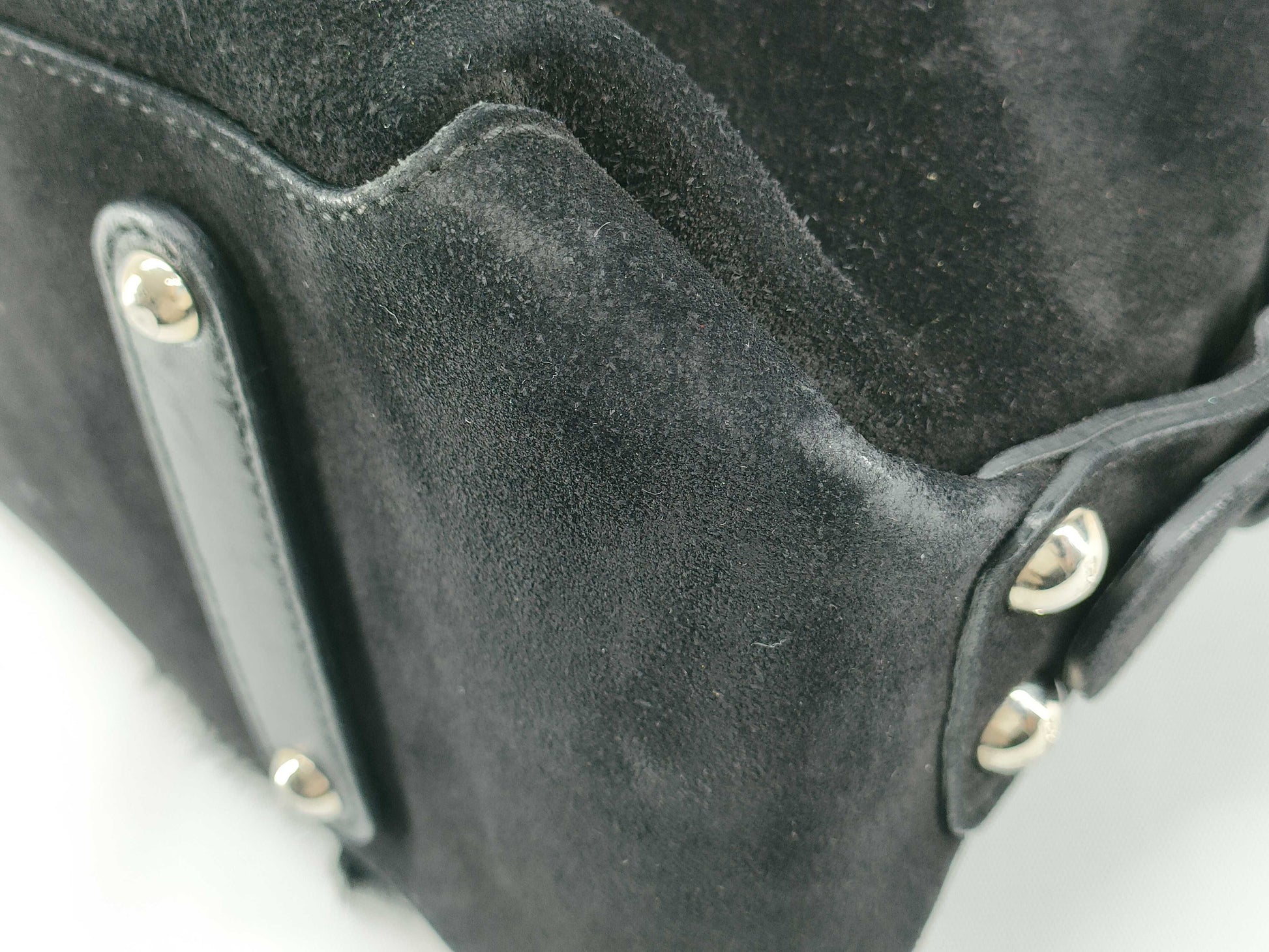Salvatore Ferragamo rabbit fur suede shoulder bag