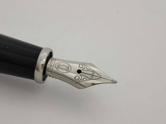 Cartier Diabolo Fountain Pen, 18K Black and Silver