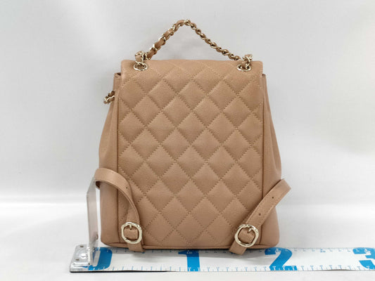 CHANEL Matelasse Backpack, Beige, Grained Calfskin, AS3787, G Hardware, IC Chip Closure, Backpack