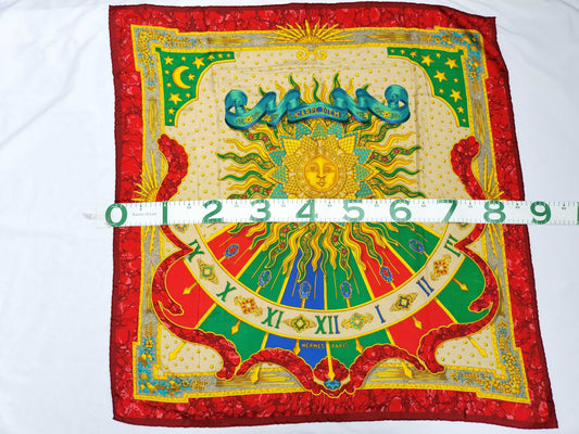 HERMES Carre Hermes Scarf Carre 90 CARPE DIEM Sun and Moon Scarf
