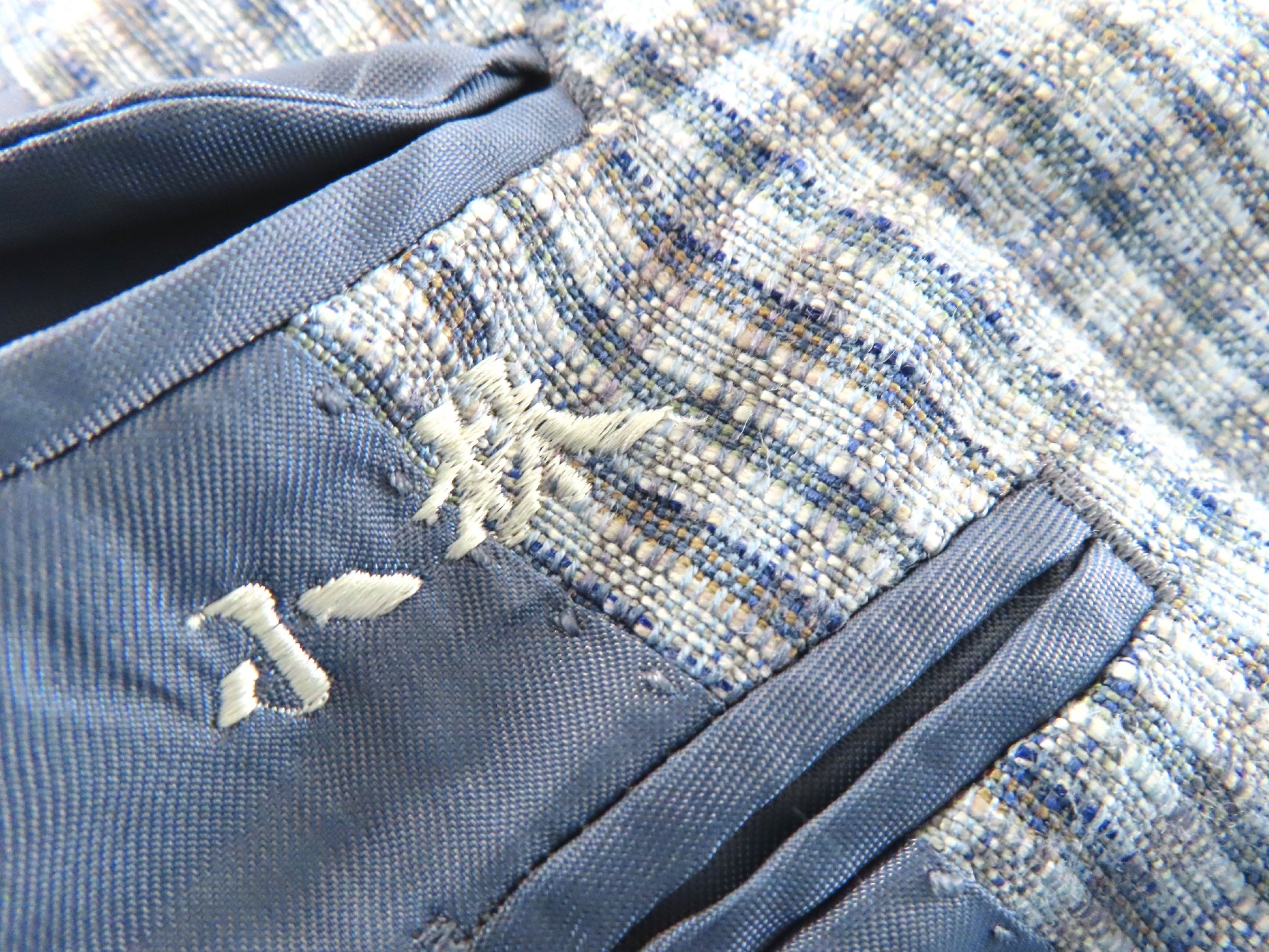 Burberry Men's Checked Rayon Linen Tailored Jacket, Size 170cm