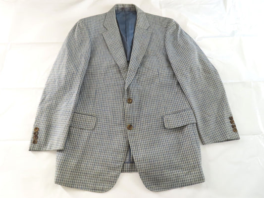 Burberry Men's Checked Rayon Linen Tailored Jacket, Size 170cm
