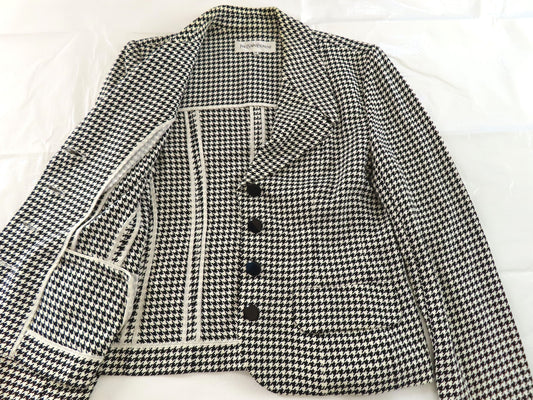 Yves Saint Laurent Houndstooth Tailored Jacket, Size 38 M, Yves Saint Laurent Jacket