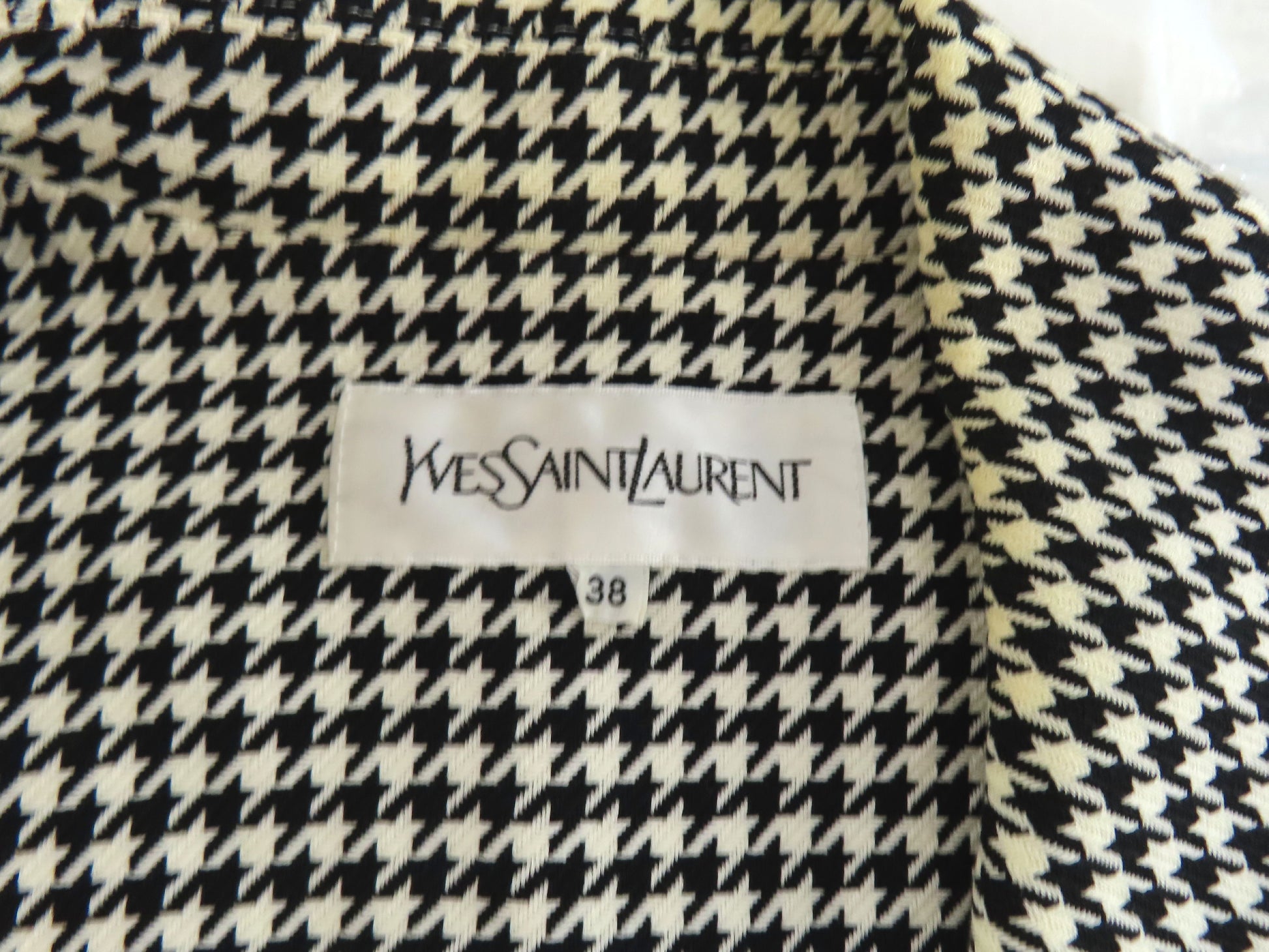 Yves Saint Laurent Houndstooth Tailored Jacket, Size 38 M, Yves Saint Laurent Jacket