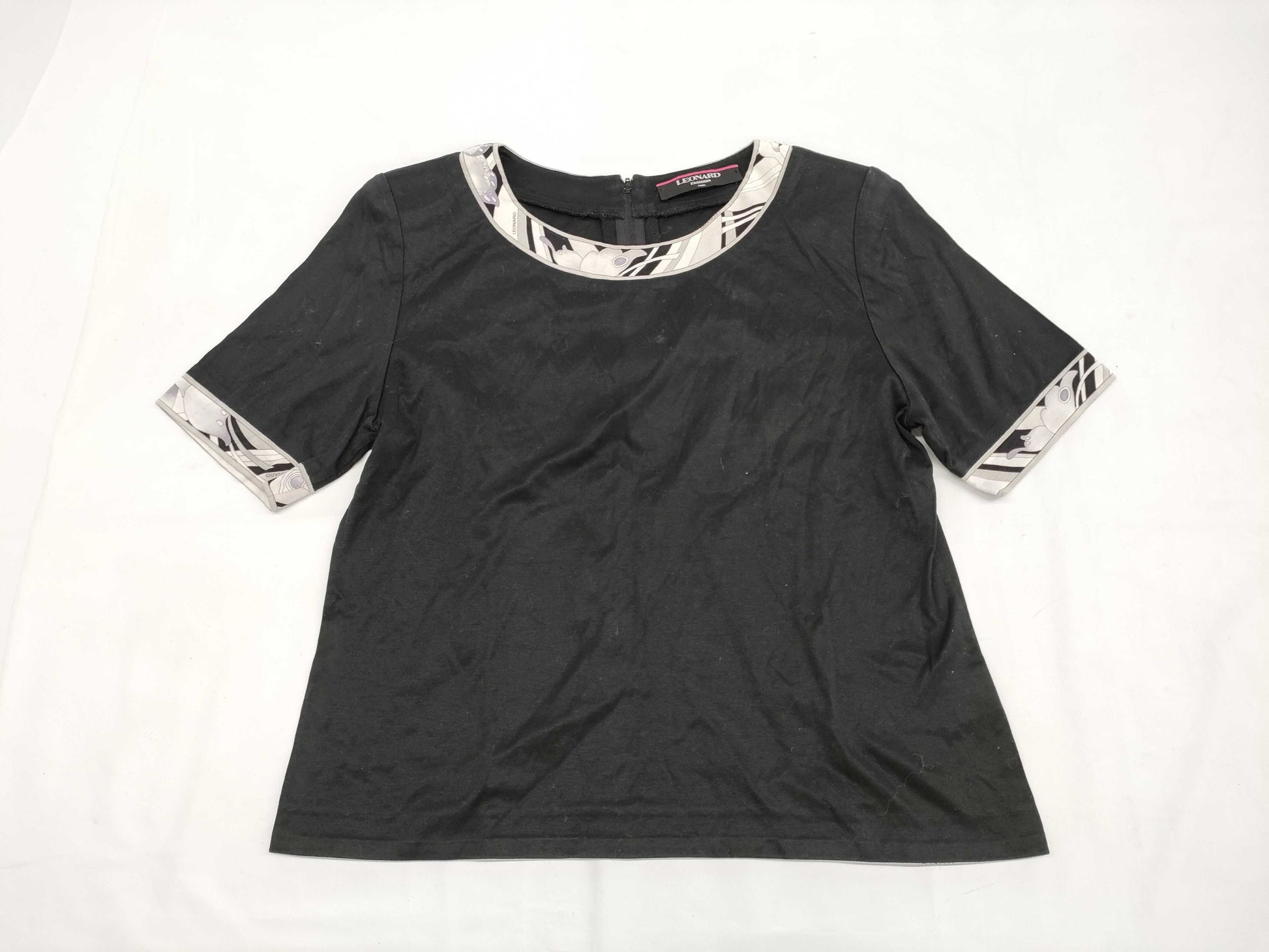 LEONARD LEONARD Floral Print Cut and Sewn T-Shirt, Size M, Women's