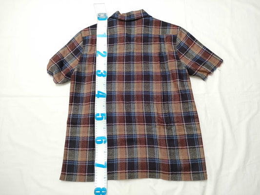 SAINT LAURENT Paris Check Short Sleeve Shirt