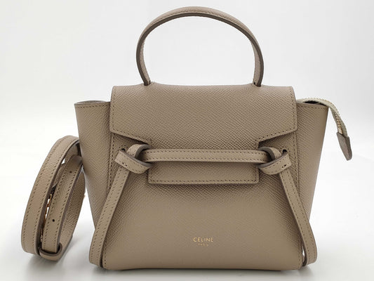 CELINE Pico Mini 2-Way Handbag/Shoulder Bag with Gold Hardware