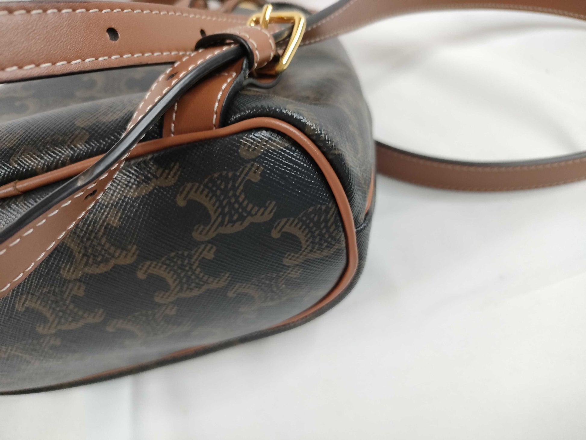 CELINE Triomphe Falco Backpack with Gold Hardware