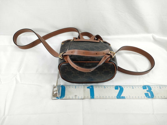 CELINE Triomphe Falco Backpack with Gold Hardware