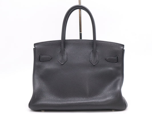 HERMES Leather Birkin 30 Black PK with Clochette, Cadena, and 2 Keys, □M Stamp, 2009, Size 38, Handbag