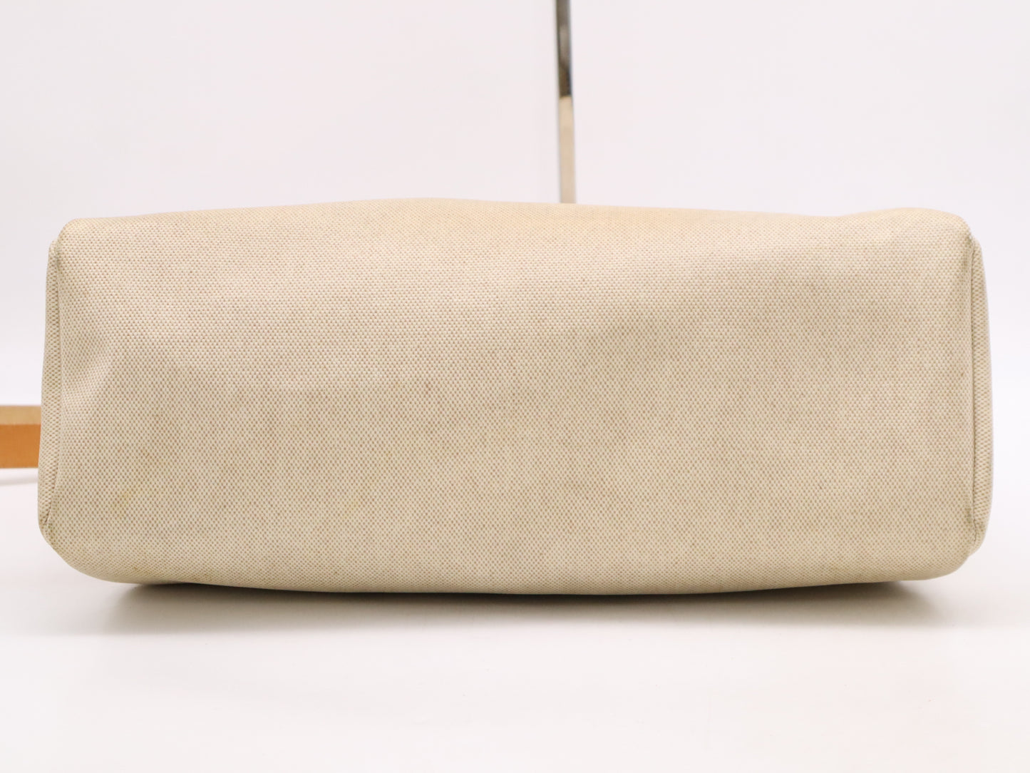 HERMES Toile Haire Bag MM □E Stamp 2001 Beige Brown Shoulder Bag with Padlock and Cloche