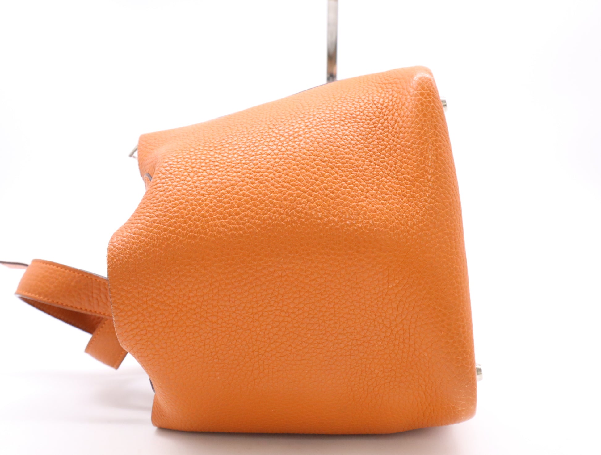 HERMES Picotin PM Orange Taurillon Clemence Leather Handbag with Box and Dust Bag