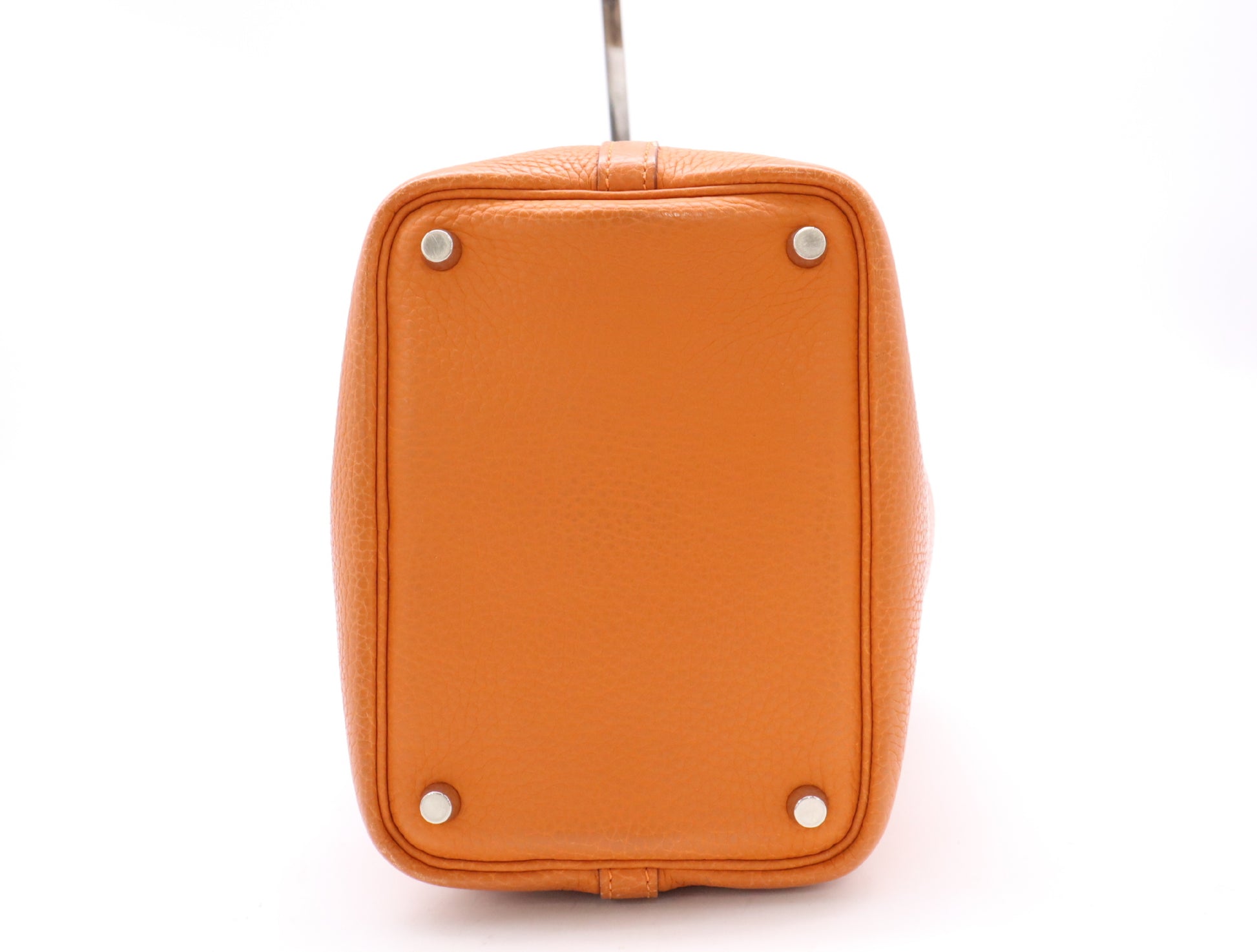 HERMES Picotin PM Orange Taurillon Clemence Leather Handbag with Box and Dust Bag