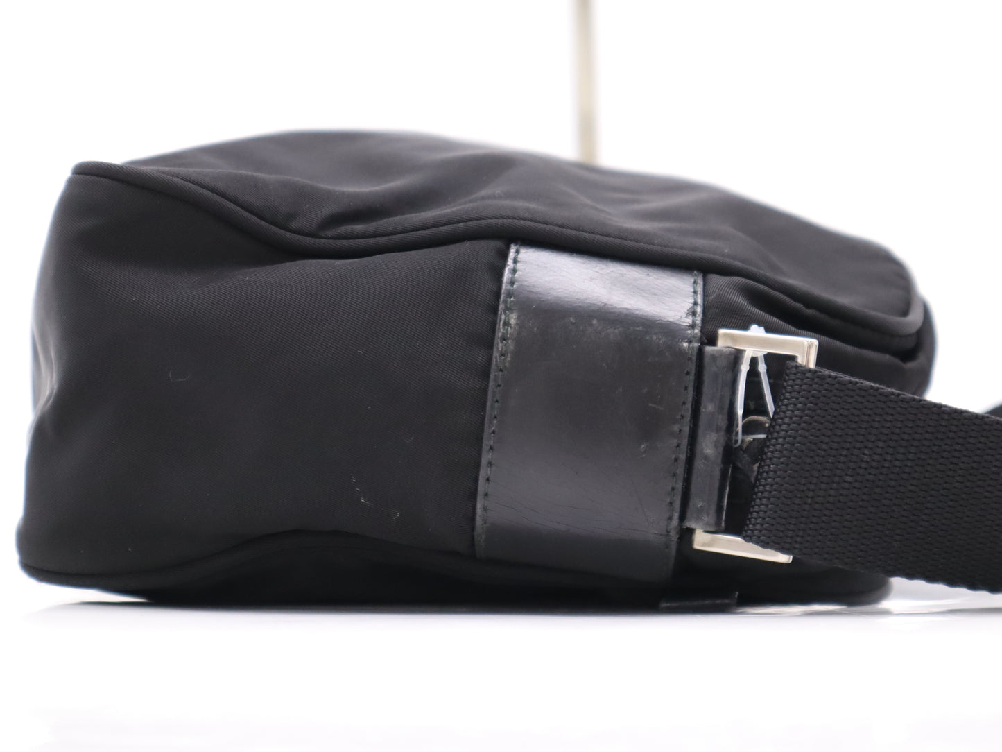 PRADA nylon triangle logo nylon shoulder bag with white tag