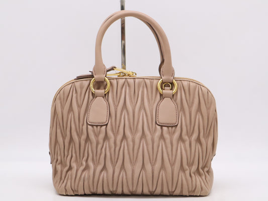 Miu Miu Miu Miu Leather Matelassé 2-Way Bag with Shoulder Strap, Dust Bag x 2, and Guarantee Card