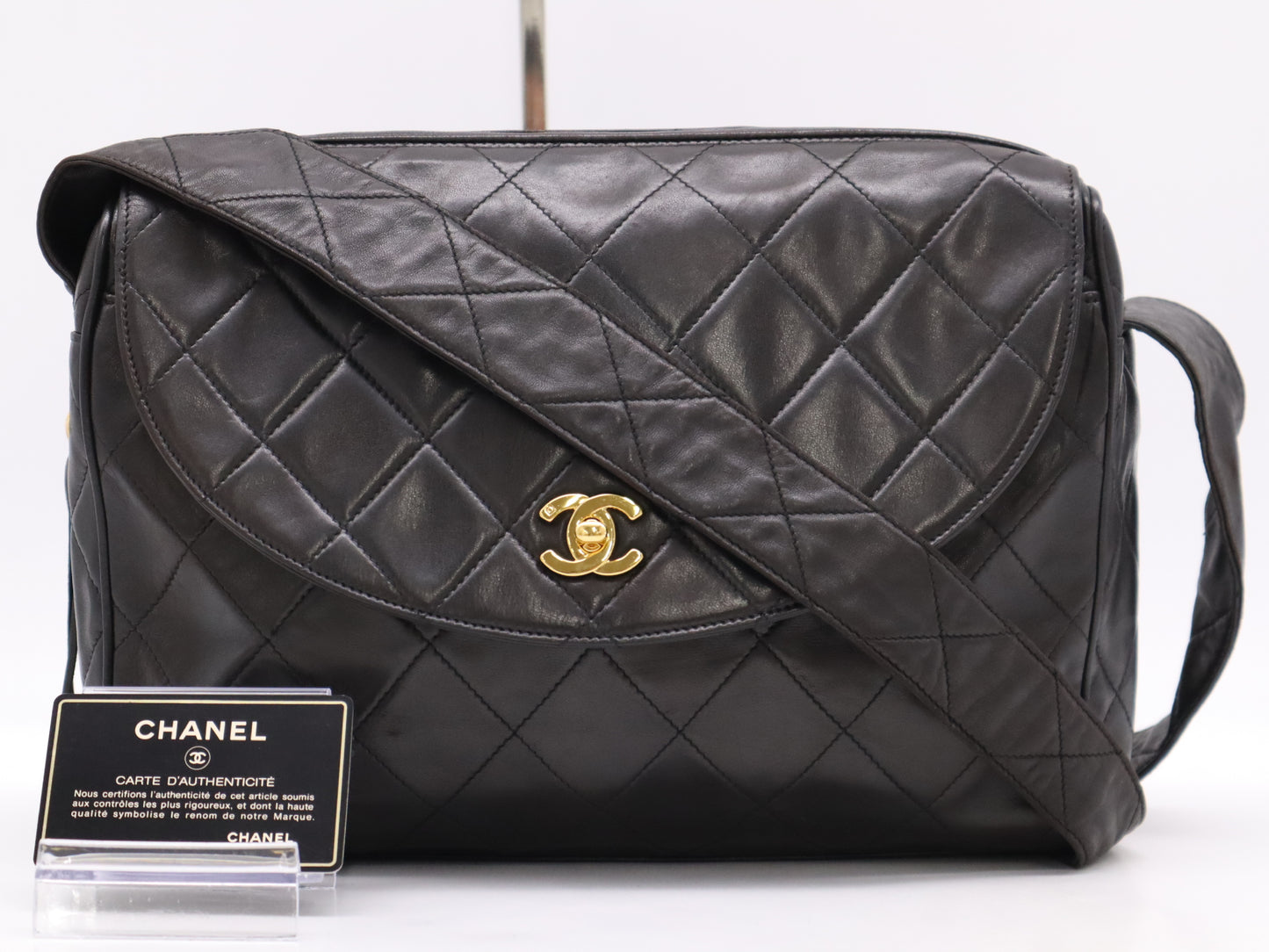 CHANEL Lambskin Matelasse 30 Shoulder Bag Black Card 3166649 Shoulder Bag